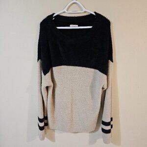 Knox Rose Women's Crewneck Feathered Pullover Sweater - Size XL